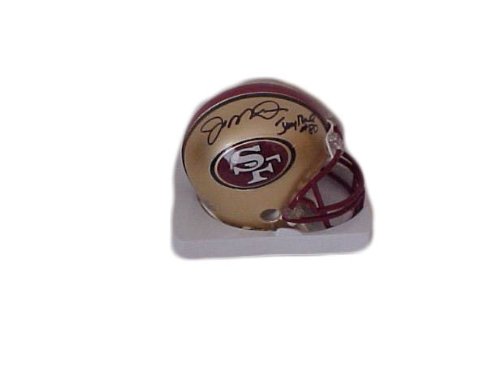 Joe Montana and Jerry Rice Autographed San Francisco 49ers Mini Helmet w/ Proof Photo