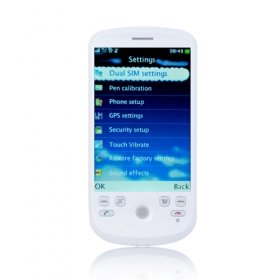 G15 android système quadri-bande, double carte tv trackball java wifi blanc téléphone portable (carte 2GB TF)
