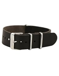 22mm Leather Rich Brown Nato Ballistic Military Watch Band Strap G-10 Fits All Watches!!!