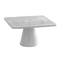 Tag Whiteware Porcelain Ceramic Square Pedestal Cake Plate