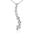 1.5 cttw 14k White Gold Journey Curve Pendant