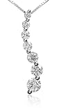  : 14k Choice of White or Yellow Gold Journey Curve Pendant (1/2 cttw, H Color, I1 Clarity)