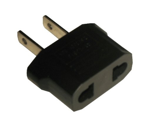 Europe to USA Plug Adapter (convert two round prongs to two flat prongs)