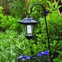 Pack of 2 solar garden coach light lanterns with hooks