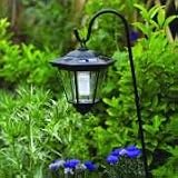 Pack of 2 solar garden coach light lanterns with hooks