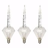 Vickerman V490774 3PK BUBBLE LIGHT REPLACEMENT CLEAR WITH SILVER GLITTER (V490774) Bubble Light Replacement Bulb