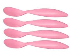 Zak Designs Gemini 6-Ounce Spoon Set, Pink, Set of 4