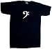 Bass Clef Music Black V-Neck T-Shirt (White print)-X-Large