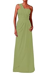 One Shoulder Pleated Beaded 2015 Chiffon Evening Dress/Prom Dress/Party Dress/Wedding Dress 