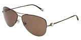 IMAGE OF Tiffany & Co. Women's 3021 Brown Frame/Brown Lens Metal Sunglasses, 57mm