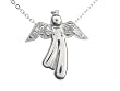 Sterling Silver CZ Angel Pendant with Link Chain