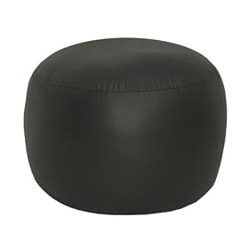 Leather Luxe Bean Bag  Bigfoot Footstool, Black by American Furniture Alliance