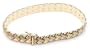 14k Yellow Gold and Rhodium Zig-Zag Stampato Bracelet, 7"