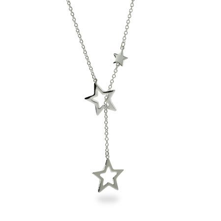 Eve's Addiction Cascading Stars Sterling Silver Lariat