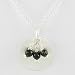 Round Brushed Satin Disc Pendant in Sterling Silver with Onyx Gemstone Beads on a 16" Sterling Bead Chain, #7874