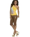 Baby Phat Plus Size One-Shoulder Top & Belted Denim City Shorts