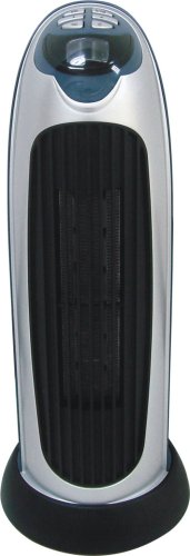 Optimus H-7318 Portable 17-Inch Oscillating Tower Heater with Digital Temperature Readout and Remote Control