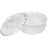 CorningWare French White 1-1/2-Quart Covered Round Dish