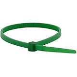 Monoprice Cable Tie 8 inch 40LBS, 100pcs/Pack - Green