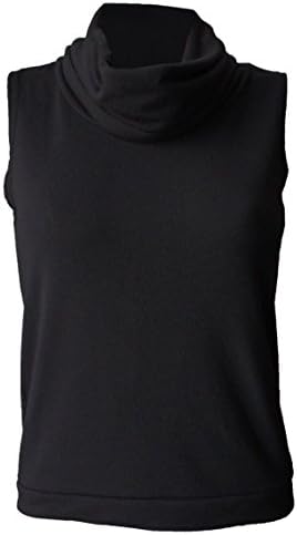 Womens Cowl Neck Sleeveless Polo Neck Top (16/18, BLACK)