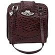 Embassy Solid Genuine Leather Burgundy Purse w/ Silver Tone Hearts