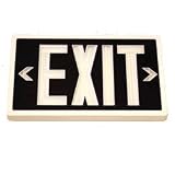 Tritium Self-luminous Exit Sign - Double Face - Black Face - White Housing - 10 Years