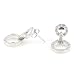 14k White Gold Double Circle Drop Earrings with title=