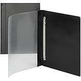 Smead Clear Front Poly Report Cover, Metal Fastener with Compressor, Side Fastener, Up to 100 Sheets, Letter Size, Black, 10 per Pack (87410)