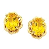 14K Yellow Gold Citrine Earrings