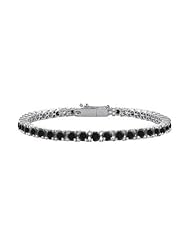 Black Diamond Prong-Set Tennis Bracelet 14K White Gold 4.00 CT Diamonds