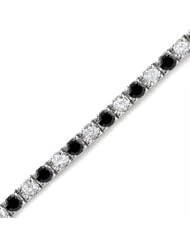 5 CT White & Black Diamond Bracelet 14K White Gold