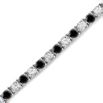 Women's 1 Ct. White & Black Diamond Tennis Bracelet 7 Inches Long Round Cut