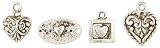Metal Charm Pendant - Small Heart 12PK/Silver