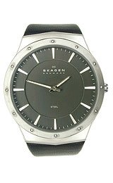 Skagen Watches:Skagen Denmark Mens Watch Casual in Steel & Leather #509XXLSLM Images