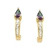 14K Yellow Gold Mystic Topaz and Diamond "J" Earrings