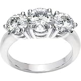 Classy! 14k White-gold Women's Three Stone 1 3/4CT TW Moissanite Anniversary Band