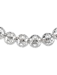 08.00 Mm Hollow Bead Necklace Pendant Sterling Silver Ch874 18 Inch