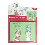 Kitchen & Housewares : Charlie And Lola Cork-Backed Placemat & Coaster Set - "Peas Are Too Small And Too Green"