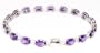 13.00 ctw 14k White Oval Amethyst Line Bracelet - JewelryWeb