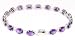 14k Oval Amethyst Line Bracelet in White Gold