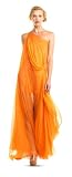 CRINKLED SILK CHIFFON MAXI-DRESS