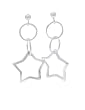 Italian Sterling Silver Polished Finish Star Earrings