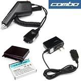 3 Pieces Value Combo Of Samsung MM-A900 Extended Lithium-Ion Battery w/ Door + Vehicle Power Car Charger with IC Chip + Home Wall Travel Ac Battery Charger
