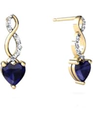 Genuine Sapphire 14kt Yellow Gold Earrings