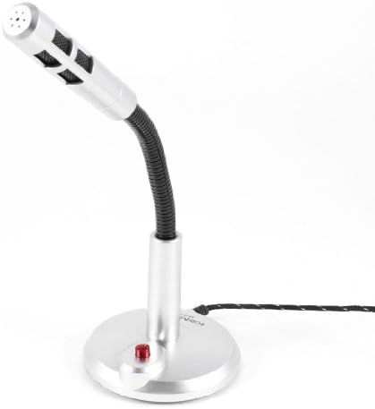 Gooseneck Design Mini Stand 3.5mm Microphone Gray for PC Computer