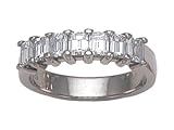 1.25 cts Emerald Cut Diamonds Band - Platinum, 18kt White or Yellow Gold