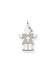 14k White Gold Kid Charm