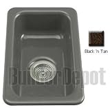 Iron/Tones Self-Rimming12" x 18-3/4" Cast Undercounter Sink Stainless Steel, Black 'n Tan