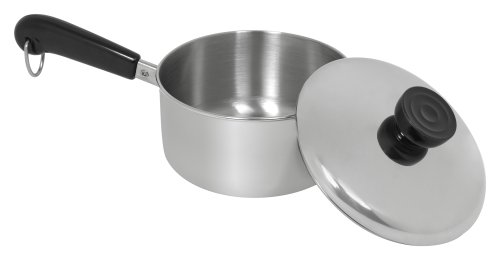 "Revere Try-Ply Bottom 1-Quart Saucepan with Lid, Stainless Steel" "Revere Try-Ply Bottom 1-Quart Saucepan with Lid, Stainless Steel"