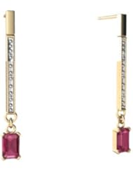 Genuine Pink Tourmaline 14kt Yellow Gold Dangle Drop Earrings